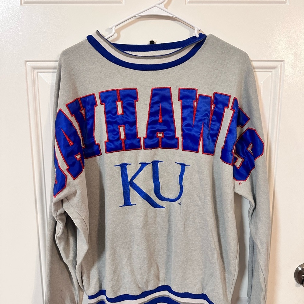 Collegiate VTG inspired PINK Victoria's Secret Kansas Jayhawks Crewneck Sweater